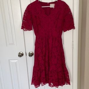 Gal meets glam Red lace dress